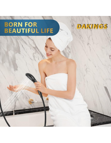 Cabezal de Ducha de Mano DAKINGS 6 Modos Alta Presión Negro