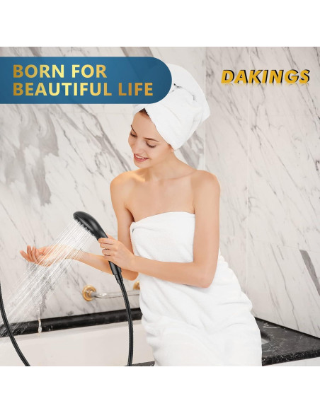 Cabezal de Ducha de Mano DAKINGS 6 Modos Alta Presión Negro