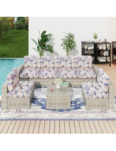 Fundas de Cojín Elásticas hyha 2 Paquetes Beige Floral 2