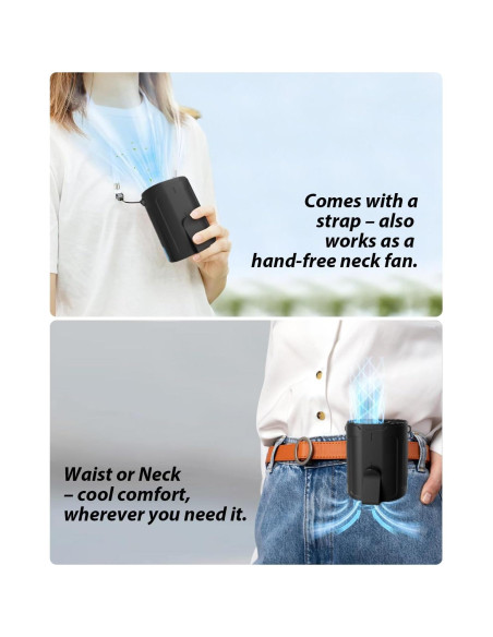 Ventilador de Cintura Portátil Barito Y2 Recargable 25H Beige