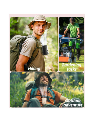 Ventilador de Cintura Portátil Barito Y2 Recargable 25H Beige