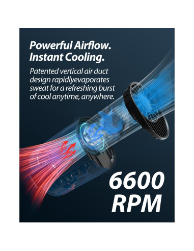 Ventilador de Cintura Portátil Barito Y2 Recargable 25H Beige