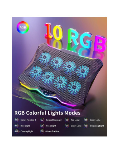 Soporte de Enfriamiento para Laptop AICHESON AA3 RGB 15.6-17.3"