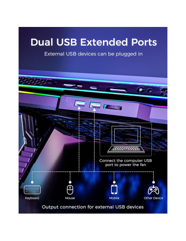 Soporte de Enfriamiento para Laptop AICHESON AA3 RGB 15.6-17.3"