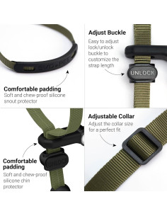 Collar de Cabeza Sin Tirones SVD.PET Verde Militar Mediano 2
