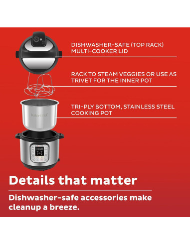 Olla de Presión Eléctrica Instant Pot Duo 3L 7-en-1 Acero Inoxidable