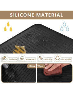 Tapete de Secado de Platos Golener Silicona 71x50 cm Negro 2