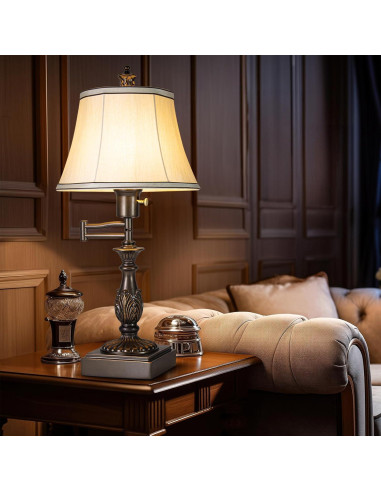 Lámpara de Mesa Rústica Ajustable Scenekoy con USB - Juego de 2