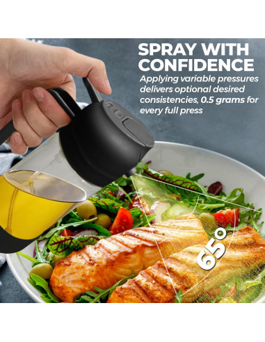 Botella de Spray de Aceite de Oliva MBO 470ml - Dispensador de Vidrio con Base de Silicona
