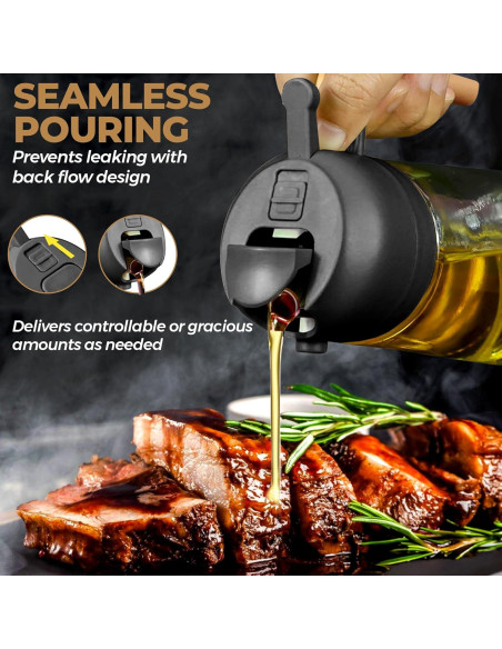 Botella de Spray de Aceite de Oliva MBO 470ml - Dispensador de Vidrio con Base de Silicona