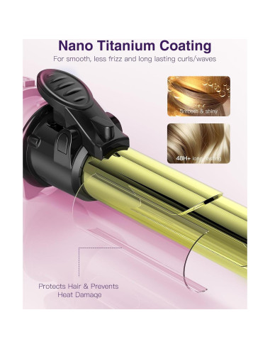 Plancha de Rizado Automática ZAVAREA UV217M Rosa-Dorado 5 Temperaturas