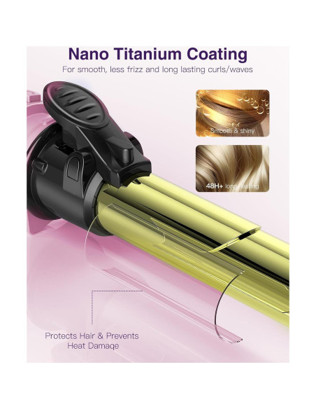 Plancha de Rizado Automática ZAVAREA UV217M Rosa-Dorado 5 Temperaturas