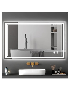 Espejo de Baño LED GETOVIN 61x102 cm Regulable Anti-Niebla