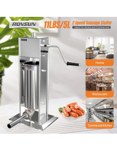 Embutidora Manual de Salchichas ROVSUN 5L Acero Inoxidable 2