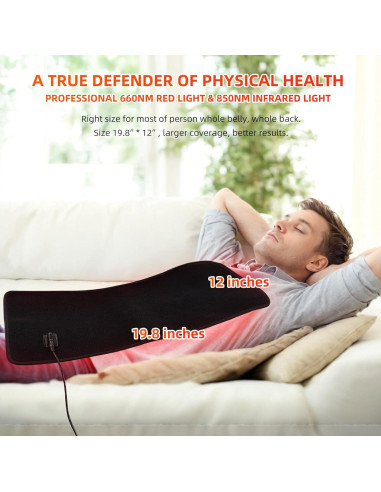 Almohadilla de Terapia de Luz Roja Feangli Grande 50x30cm