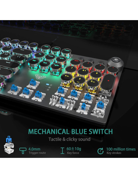 Teclado Mecánico AULA F2088 USB Retroiluminado LED 1.02kg