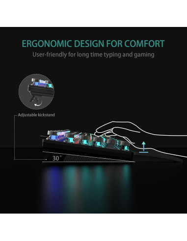 Teclado Mecánico AULA F2088 USB Retroiluminado LED 1.02kg