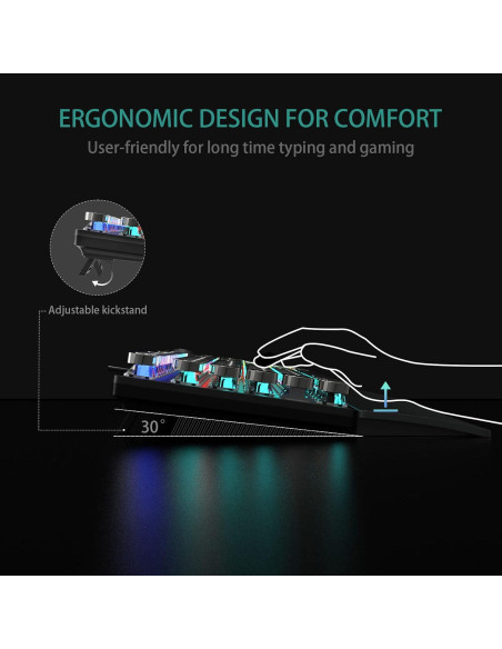 Teclado Mecánico AULA F2088 USB Retroiluminado LED 1.02kg