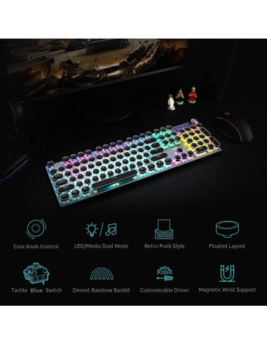 Teclado Mecánico AULA F2088 USB Retroiluminado LED 1.02kg