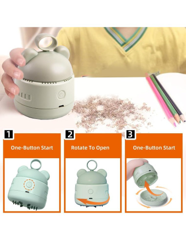 Aspiradora de Escritorio Zmol Mini Verde USB 360 Portátil