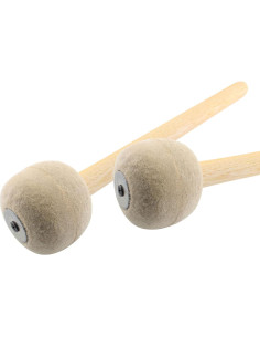 Mallet de Tambor Jiozermi 33.5 cm Fieltro de Lana Beige - 2 Pcs 2