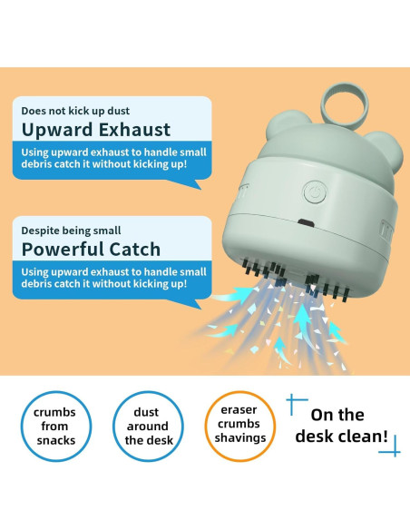 Aspiradora de Escritorio Zmol Mini Verde USB 360 Portátil