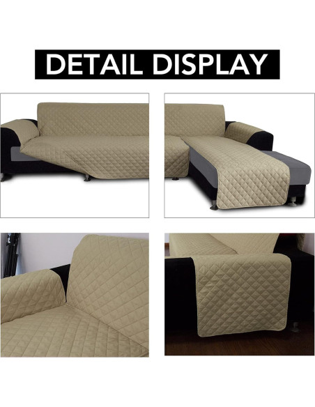 Funda de Sofá en L Easy-Going Grande Beige - Resistente al Agua