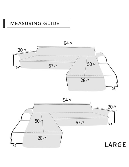 Funda de Sofá en L Easy-Going Grande Beige - Resistente al Agua
