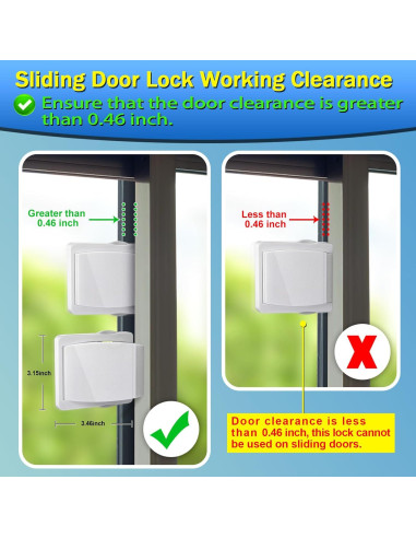 Cerradura de Puerta Corredera ZRFCXE - Paquete de 2 Seguridad
