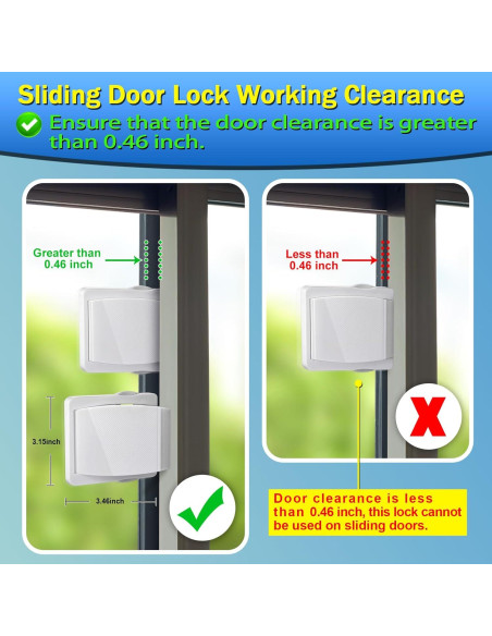 Cerradura de Puerta Corredera ZRFCXE - Paquete de 2 Seguridad Cerradura de Puerta Corredera ZRFCXE - Paquete de 2 Seguridad