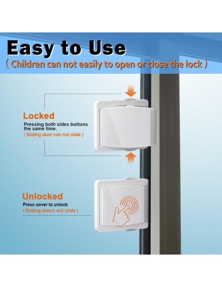 Cerradura de Puerta Corredera ZRFCXE - Paquete de 2 Seguridad Cerradura de Puerta Corredera ZRFCXE - Paquete de 2 Seguridad