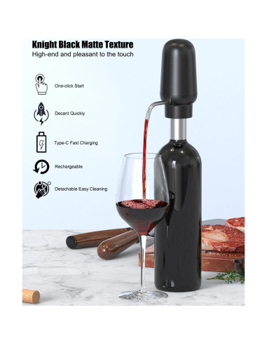 Aerador de Vino Eléctrico DERGUAM con Tapones y Cortador