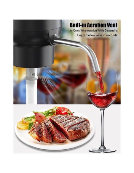 Aerador de Vino Eléctrico DERGUAM con Tapones y Cortador