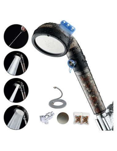 Cabezal de Ducha Filtrado PumodTec - Alta Presión, 4 Modos, 203.2 cm