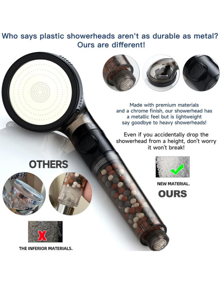 Cabezal de Ducha Filtrado PumodTec - Alta Presión, 4 Modos, 203.2 cm