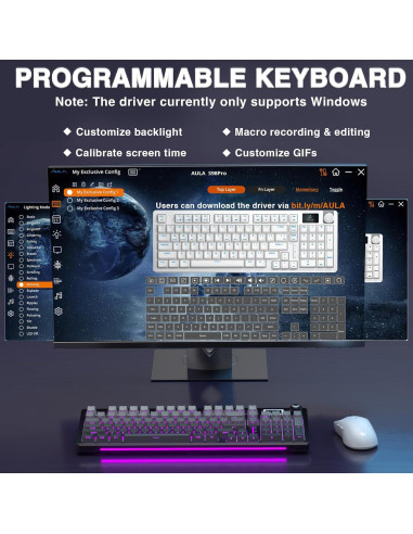 Teclado Mecánico Inalámbrico AULA S98 Pro RGB 4000mAh