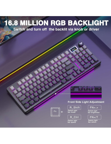 Teclado Mecánico Inalámbrico AULA S98 Pro RGB 4000mAh