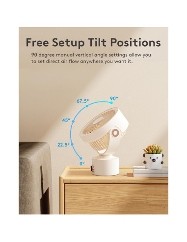 Ventilador de Escritorio CARONSORT Oscilante 9" Beige 3 Velocidades