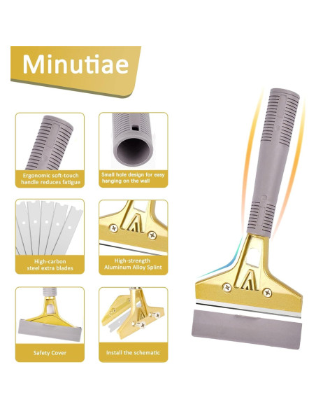 Raspador de Piso Wanguan 10.16 cm con 30 Cuchillas Metálicas