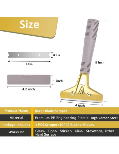 Raspador de Piso Wanguan 10.16 cm con 30 Cuchillas Metálicas