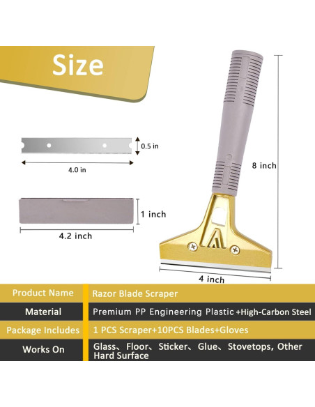 Raspador de Piso Wanguan 10.16 cm con 30 Cuchillas Metálicas