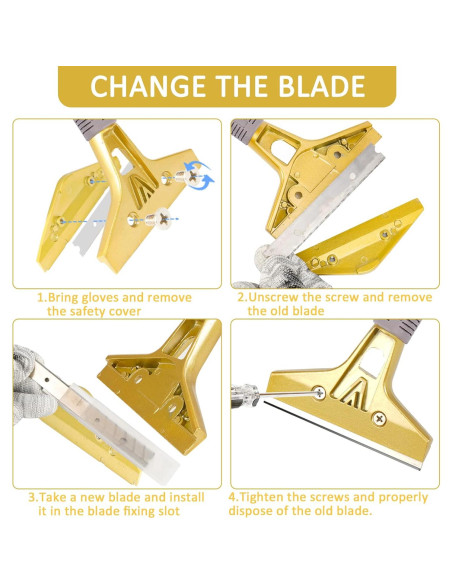 Raspador de Piso Wanguan 10.16 cm con 30 Cuchillas Metálicas