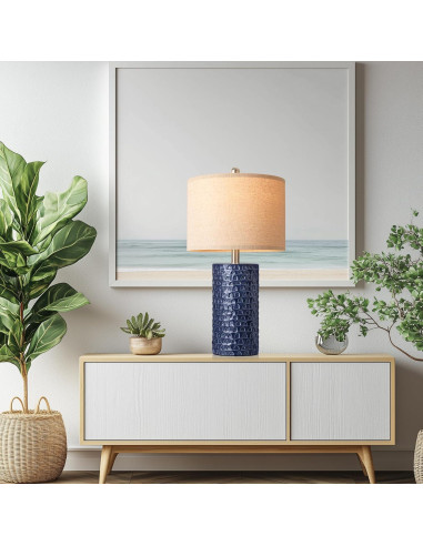 Juego de 2 Lámparas de Mesa PARTPHONER Azul Marino 58cm