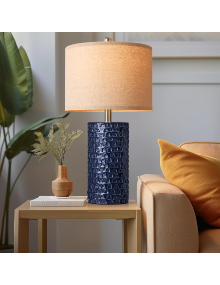 Juego de 2 Lámparas de Mesa PARTPHONER Azul Marino 58cm