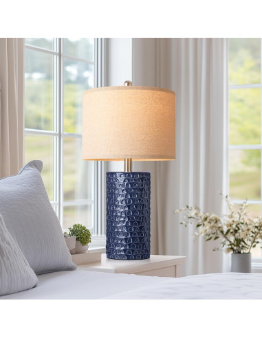 Juego de 2 Lámparas de Mesa PARTPHONER Azul Marino 58cm