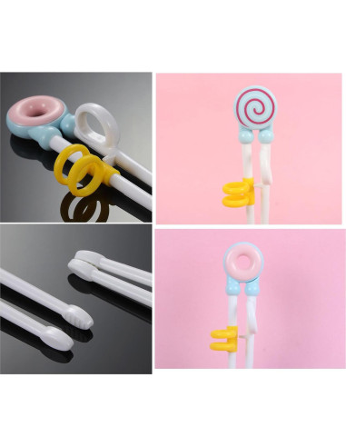 Palillos de Aprendizaje para Niños YYaaloa - 3 Pares Coloridos