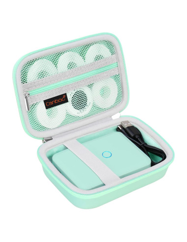 Funda Canboc Verde Menta para Impresora Etiquetas NIIMBOT D110