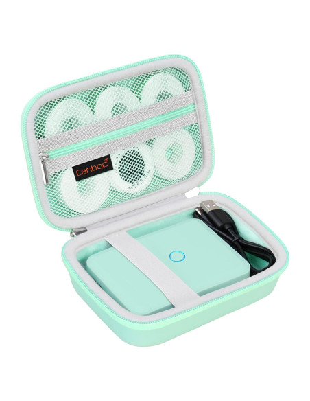 Funda Canboc Verde Menta para Impresora Etiquetas NIIMBOT D110