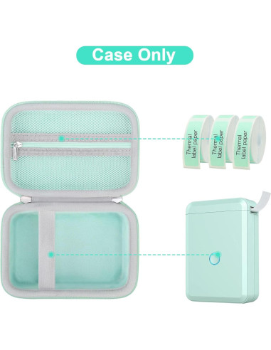Funda Canboc Verde Menta para Impresora Etiquetas NIIMBOT D110
