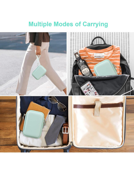 Funda Canboc Verde Menta para Impresora Etiquetas NIIMBOT D110